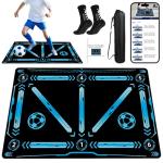 47.3 * 31.5in Soccer Mat Training with Video,Soccer Training Equipment Improve Strength,Coordination and Agility,Anti-Slip Silent Absorption Soccer Footwork Training Mat