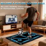 47.3 * 31.5in Soccer Mat Training with Video,Soccer Training Equipment Improve Strength,Coordination and Agility,Anti-Slip Silent Absorption Soccer Footwork Training Mat