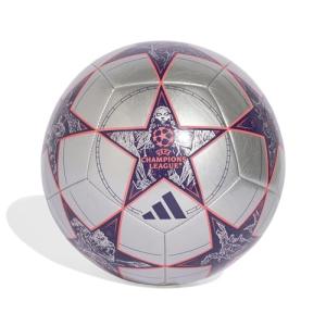 adidas Unisex-Adult UEFA Champions League Club Soccer Ball, Silver Metallic/Dark Purple/Turbo, 5