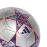 adidas Unisex-Adult UEFA Champions League Club Soccer Ball, Silver Metallic/Dark Purple/Turbo, 5