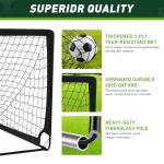 Soccer Goal, 2 Pack of 4x3ft Kids Soccer Goals Set for Backyard, Portable Pop-Up Soccer Net Training Equipment with Ball, Pump, Cones, Targets & Carry Bag for Toddler Outdoor Sports & Games