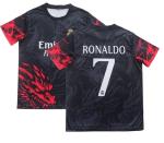 Pitch and Trek Ronaldo Madrid #7 Special Dragon Limited Edition Kids Soccer Jersey Shirts Football Futbol Socks Gift Set Youth Sizes(Black,26)