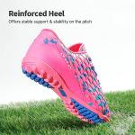 DREAM PAIRS Boys Girls Turf Indoor Soccer Shoes Lace Up Cleats for Little/Big Kid,Size 11 Little Kid,Fuchsia,SDSO223K