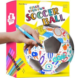 Soccer Ball Coloring Kit for Kids - Soccer Gifts for Girls & Boys - Sports Gifts - 3 4 5 6 7 8 Year Old Boy Birthday Gift - Craft Kits for Kids Ages 4-8 - Boy Toys for 4 Year Old - Games Accessories