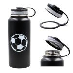 32 oz Soccer Water Bottle with Dual Lids