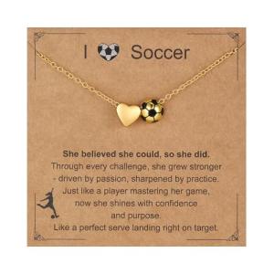 Drogomen Soccer Necklace Gifts for Gals Stuff Accessories Jewelry Soccer Ball Necklace for Team Coach Players Sports Lovers Christmas Birthday Gifts for Tweens Ages 8-12 12-14
