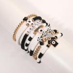 BVGA Soccer Bracelets for Women Soccer Ball Charms Bracelet Heishi Beaded Bracelets Game Day Outfits Jewelry Soccer Mom Accessories Sports Fans Party Favors Gifts (Style C)