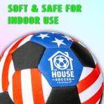 U Scored Sports in The House Soccer Ball - USA Indoor Size 4 Padded Soccer Ball for Kids (Ages 3+) & Adults - Bring Soccer Practice Home - Perfect for Juggling - Gift for Soccer Player - USA Edition