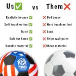 U Scored Sports in The House Soccer Ball - USA Indoor Size 4 Padded Soccer Ball for Kids (Ages 3+) & Adults - Bring Soccer Practice Home - Perfect for Juggling - Gift for Soccer Player - USA Edition