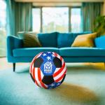 U Scored Sports in The House Soccer Ball - USA Indoor Size 4 Padded Soccer Ball for Kids (Ages 3+) & Adults - Bring Soccer Practice Home - Perfect for Juggling - Gift for Soccer Player - USA Edition