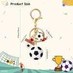 Joyline Soccer Gifts Funny Soccer Keychain for Men Women Mini 3D Love Football&Trophy Charm Keychain