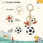 Joyline Soccer Gifts Funny Soccer Keychain for Men Women Mini 3D Love Football&Trophy Charm Keychain