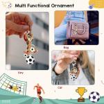 Joyline Soccer Gifts Funny Soccer Keychain for Men Women Mini 3D Love Football&Trophy Charm Keychain