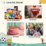 Joyline Soccer Gifts Funny Soccer Keychain for Men Women Mini 3D Love Football&Trophy Charm Keychain