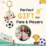 Joyline Soccer Gifts Funny Soccer Keychain for Men Women Mini 3D Love Football&Trophy Charm Keychain