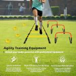 ASENVER Soccer Training Equipment Set, Multifunctional Football Gear with 4 Adjustable Hurdles 9.8 feet 6 Rungs Agility Speed Ladder (Orange)
