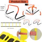 ASENVER Soccer Training Equipment Set, Multifunctional Football Gear with 4 Adjustable Hurdles 9.8 feet 6 Rungs Agility Speed Ladder (Orange)