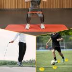 ASENVER Soccer Training Equipment Set, Multifunctional Football Gear with 4 Adjustable Hurdles 9.8 feet 6 Rungs Agility Speed Ladder (Orange)