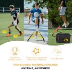 ASENVER Soccer Training Equipment Set, Multifunctional Football Gear with 4 Adjustable Hurdles 9.8 feet 6 Rungs Agility Speed Ladder (Orange)