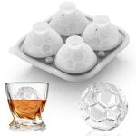 ACOOKEE Silicone Soccer Ball Ice Cube Mold Fun Shapes, Novelty Soccer Gifts, 2.2" Large Craft Round Sphere Ice Ball Molds For Game Day, Whiskey, Cocktails, Bourbon