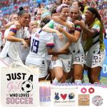 JoycuFF Soccer Gifts for Girls Soccer Stuff Accessories Gifts Sport Lovers Gift Include Glass Cup, Makeup Bag, Canvas Bag, Bracelet, Hair Scrunchies, Stickers for Team Player Birthday Gifts for Women