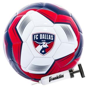 Franklin Sports MLS FC Dallas Soccer Ball - Official Size 5 - Regulation Size + Weight Soccer Ball for Kids + Adults - Great for Boys + Girls - Air Pump Included
