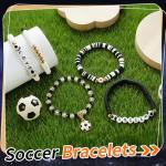 Trinckle Soccer Bracelet for Girls, Stackable Game Day Beaded Bracelets as Soccer Gifts for Woman, Soccer Mom Christmas Ornaments Senior Night Gifts Accessories Jewelry as Sports Party Favors Outfits