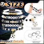 Trinckle Soccer Bracelet for Girls, Stackable Game Day Beaded Bracelets as Soccer Gifts for Woman, Soccer Mom Christmas Ornaments Senior Night Gifts Accessories Jewelry as Sports Party Favors Outfits