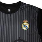 Icon Sports Men Compatible with Real Madrid Sublimation Logo Poly Soccer T-Shirt - Black (Small)