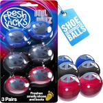 Fresh Kicks Foul Ballz Shoe Deodorizer Balls – 6 Pack – Eliminate Smelly Shoes Fast – Strong Sneaker Odor Fighter – Long-Lasting Shoe Freshener Inserts for Gym Bags, Lockers, Closets & Sports Gear