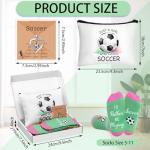 SilTriangle 5 Pcs Soccer Gifts for Women Party Favors Players Team Gift Players Makeup Bag Necklace Earrings Socks for Women Birthday Decorations Christmas Athlete Gifts Sport Stuff Accessories