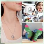 SilTriangle 5 Pcs Soccer Gifts for Women Party Favors Players Team Gift Players Makeup Bag Necklace Earrings Socks for Women Birthday Decorations Christmas Athlete Gifts Sport Stuff Accessories