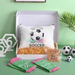 SilTriangle 5 Pcs Soccer Gifts for Women Party Favors Players Team Gift Players Makeup Bag Necklace Earrings Socks for Women Birthday Decorations Christmas Athlete Gifts Sport Stuff Accessories