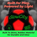 GlowCity Light Up LED Soccer Ball for Kids - Size 3, Black/Red