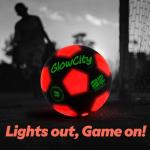 GlowCity Light Up LED Soccer Ball for Kids - Size 3, Black/Red