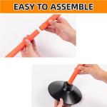 6 Pack Soccer Agility Training Poles, 5 FT Adjustable Speed and Agility Training Equipment for Football/Basketball/ Dog Practice, Bending Poles for Horses with Rubber Bases and Carry Bag（Orange）