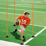 6 Pack Soccer Agility Training Poles, 5 FT Adjustable Speed and Agility Training Equipment for Football/Basketball/ Dog Practice, Bending Poles for Horses with Rubber Bases and Carry Bag（Orange）