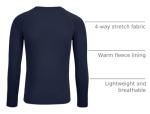 G Gradual Youth Boys Compression Thermal Shirt Long Sleeve Fleece Undershirt for Boy Football Baseball Soccer Base Layer(Navy,M)