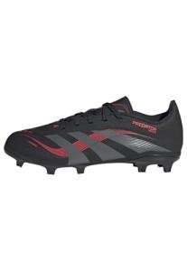 Adidas Unisex-Kids League Predator Firm Ground/Multi Ground Soccer, Black/Grey/Lucid Red, 4