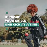 Blue Orange FootzyBall Free-Style Retractable Kickball - Kid or Adult Indoor and Outdoor All Season Active Play Workout Skill Toy. Recommended for Ages 7 & Up.