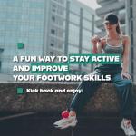 Blue Orange FootzyBall Free-Style Retractable Kickball - Kid or Adult Indoor and Outdoor All Season Active Play Workout Skill Toy. Recommended for Ages 7 & Up.