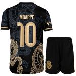 LeenBD Madrid #10 Mbappe Dragon Special Edition Kids Soccer Jersey Shirts Football Futbol Youth Sizes (Black/Gold,152)