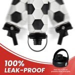 SANDJEST 32oz Insulated Soccer Water Bottle