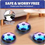 Officygnet 2 Pack Hover Soccer Ball Toys Gifts for 5, 6,7, 8-12 Year Old Boys, Indoor Boys Toys Age 6-8, Light-Up Soccer Ball Games for Kids 4-6, Ideal Christmas Birthday Sports Gifts for Kids