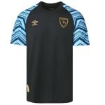 Umbro Men's 23/24 Guatemala National Team Pre Match Short Sleeve Soccer Jersey, Black/Blue, Medium