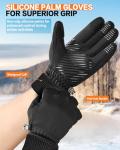 FEWTUR Winter Gloves for Men and Women Cold Weather - Waterproof Touchscreen Gloves for Running Hiking Bike, Water Proof Snow Warm Touch Screen for Biking Driving Soccer (Black, X-Large)