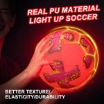 MOONTOY Light-Up Soccer Ball with LED Lights, Official Size 5 Soccer Ball for Kids, Teens & Adults - Perfect for Night Games, Training, and Outdoor Fun - Includes Spare Batteries