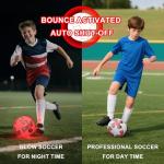 MOONTOY Light-Up Soccer Ball with LED Lights, Official Size 5 Soccer Ball for Kids, Teens & Adults - Perfect for Night Games, Training, and Outdoor Fun - Includes Spare Batteries