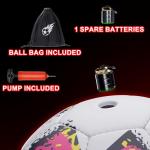 MOONTOY Light-Up Soccer Ball with LED Lights, Official Size 5 Soccer Ball for Kids, Teens & Adults - Perfect for Night Games, Training, and Outdoor Fun - Includes Spare Batteries