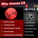 MOONTOY Light-Up Soccer Ball with LED Lights, Official Size 5 Soccer Ball for Kids, Teens & Adults - Perfect for Night Games, Training, and Outdoor Fun - Includes Spare Batteries
